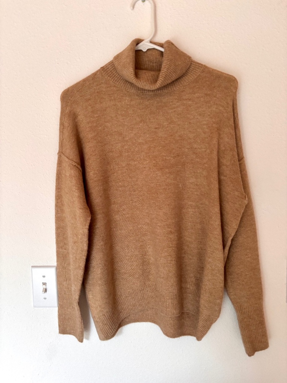 CeCe Tan Long Sleeve Turtle Neck Sweater